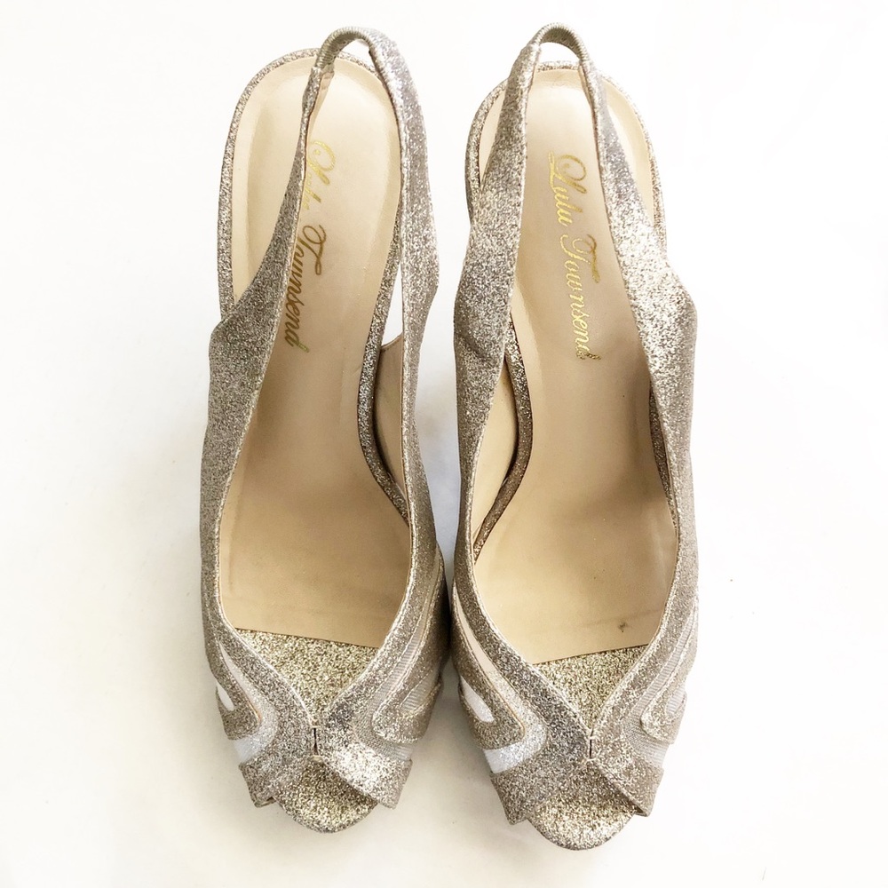 Lulu Townsend glitter peep toe heels - Picture 3 of 8